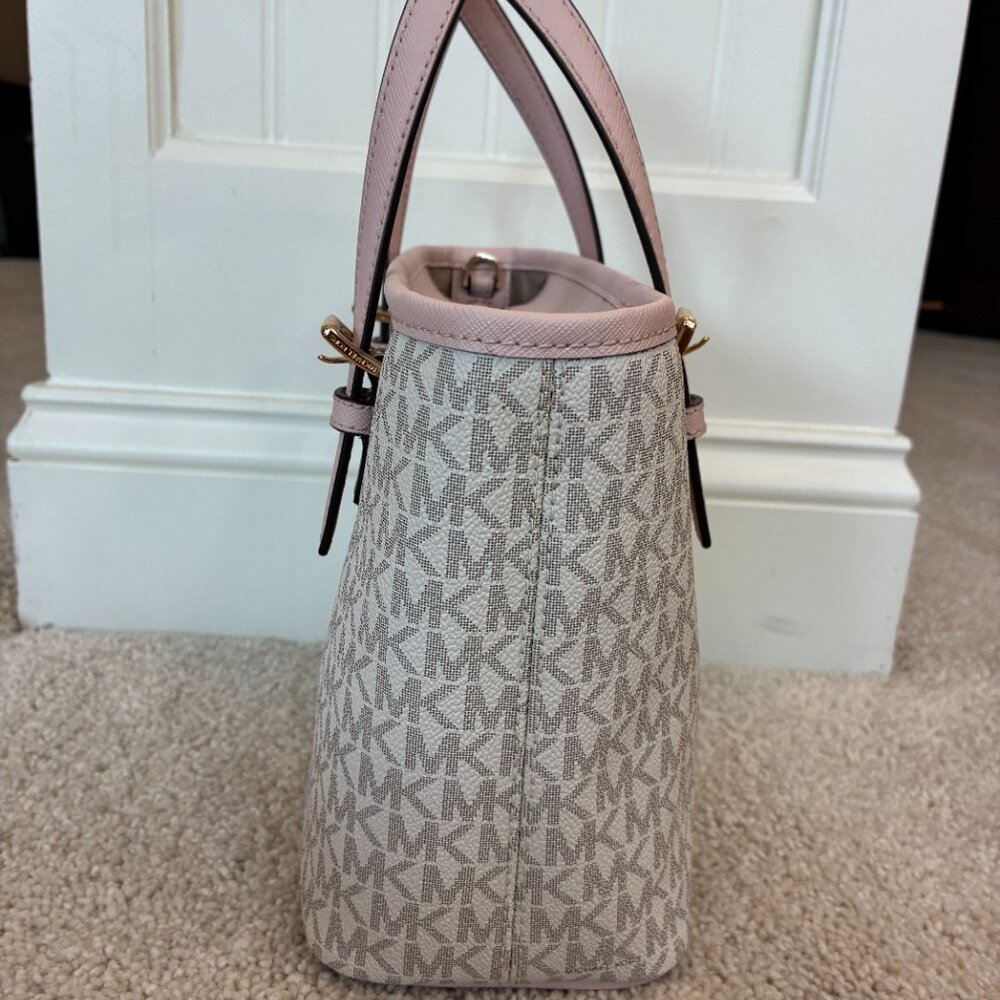 NWOT Michael Kors Jet Set Travel Extra-Small Logo Top-Zip Tote Bag - Picture 4 of 14